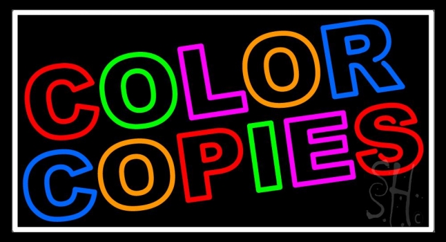 Color Copies 1 Neon Sign