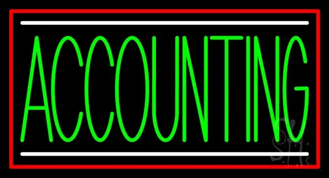 Green Accounting With Red Border Neon Sign