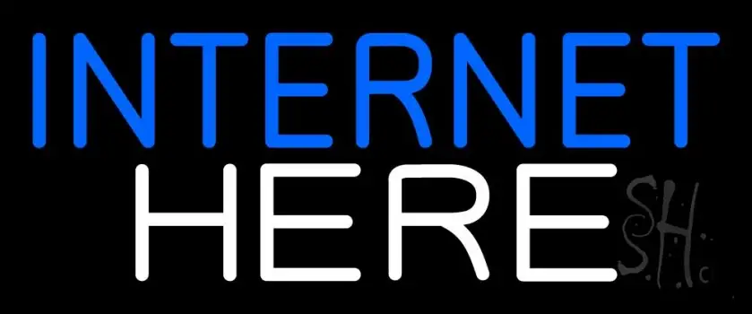 Internet Here Neon Sign