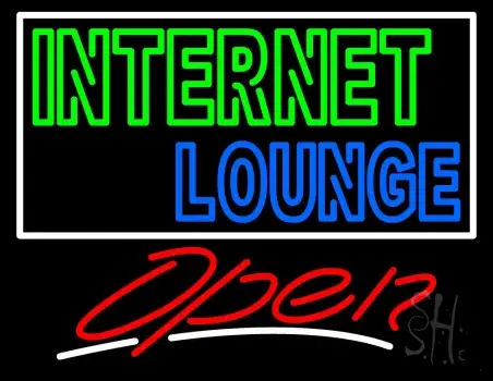 Internet Lounge Open Neon Sign