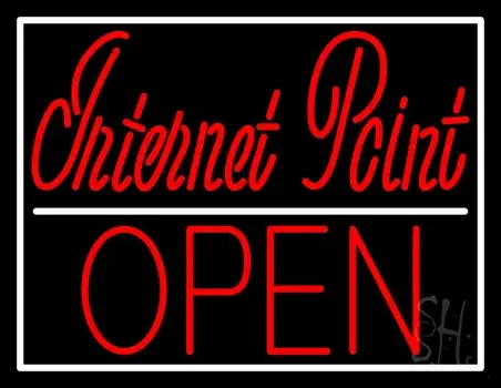 Red Internet Point Open Neon Sign