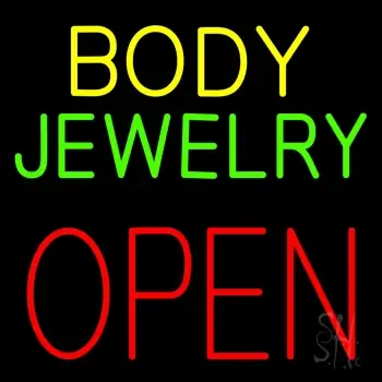 Body Jewelry Open Block Neon Sign