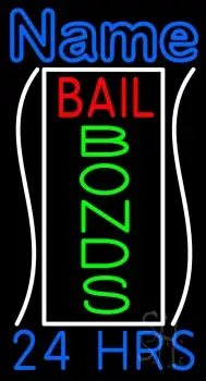Custom Bail Bonds With Border 24 Hrs Neon Sign