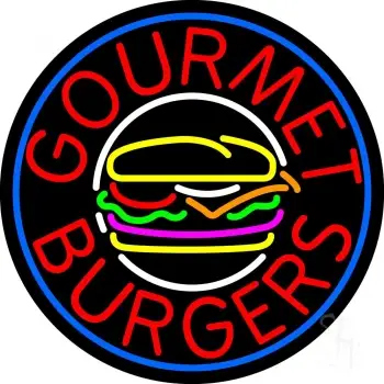 Gourmet Burgers Circle Neon Sign