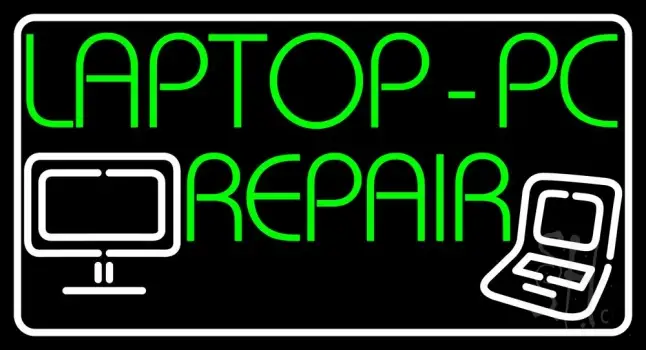 Laptop And Pc Repairs Border Neon Sign