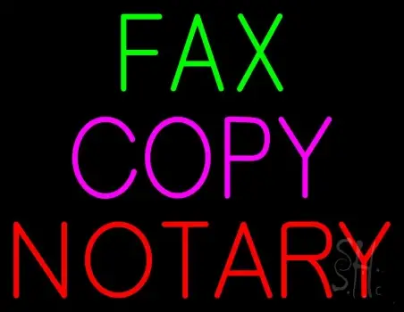 Fax Copy Notary Neon Sign