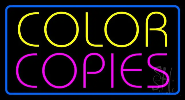 Multicolored Color Copies Neon Sign