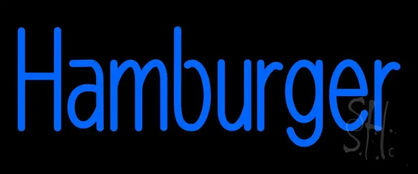 Blue Hamburger Neon Sign