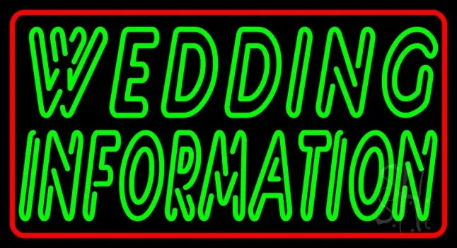 Double Stroke Wedding Information Neon Sign