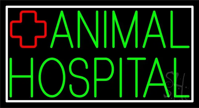 Green Animal Hospital Logo 1 Neon Sign