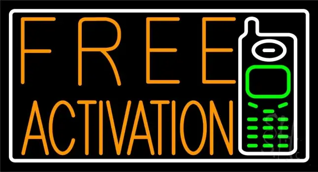 Orange Free Phone Block With Logo 1 Neon Sign