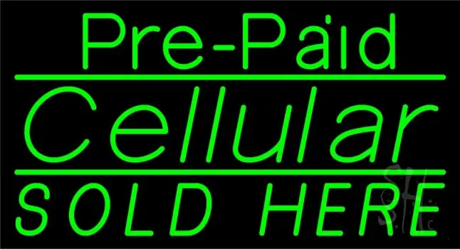 Pre Paid Cellular Sold Here Neon Sign