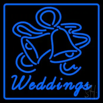 Blue Border Weddings Bell Neon Sign