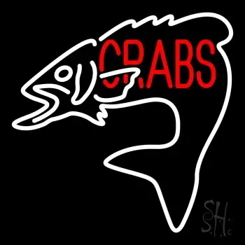 Crabs With Fish Logo Neon Sign