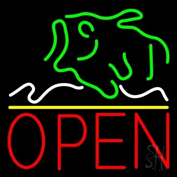 Fish Open 2 Neon Sign