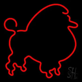 Red Poodle Dog Neon Sign