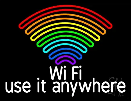 Rainbow Style Wifi 1 Neon Sign