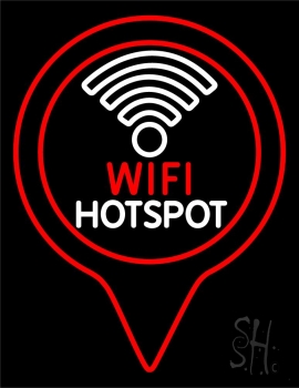 Wifi Hotspot With Red Border Neon Sign
