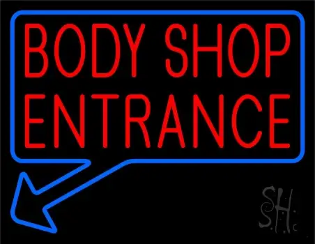 Body Shop Entrance Neon Sign