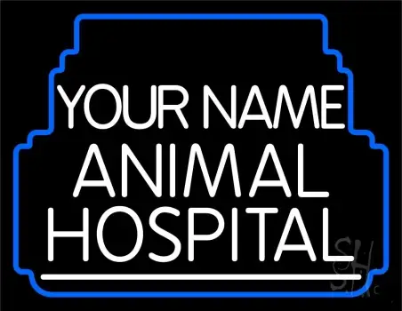 Custom Name Animal Hospital Block Neon Sign