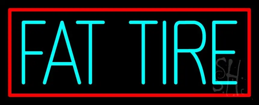 Turquoise Fat Tire Neon Sign