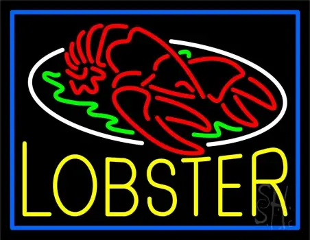 Lobster Block With Logo 1 Neon Sign