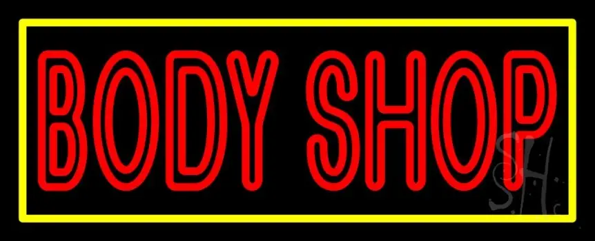 Red Double Stroke Body Shop 1 Neon Sign
