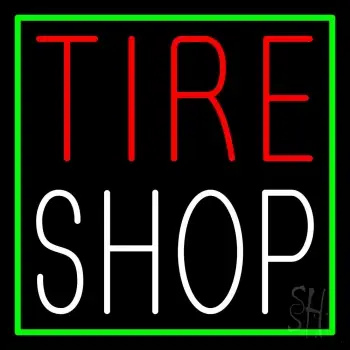 Red Tire Shop Block Neon Sign