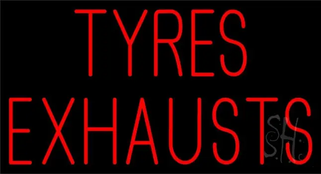 Red Tyres Exhausts 1 Neon Sign