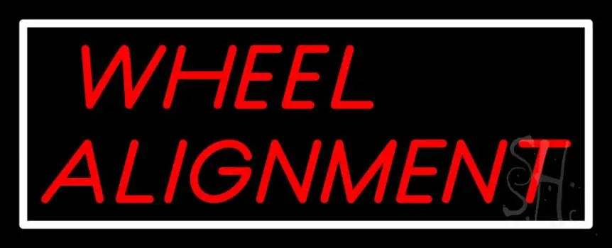 Red Wheel Alignment Neon Sign