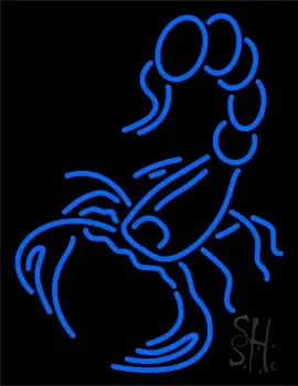 Blue Scorpion Logo Neon Sign