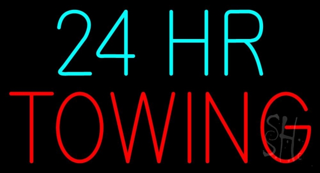 24 Hour Towing Neon Sign