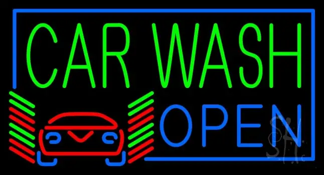 Car Wash Open Neon Sign