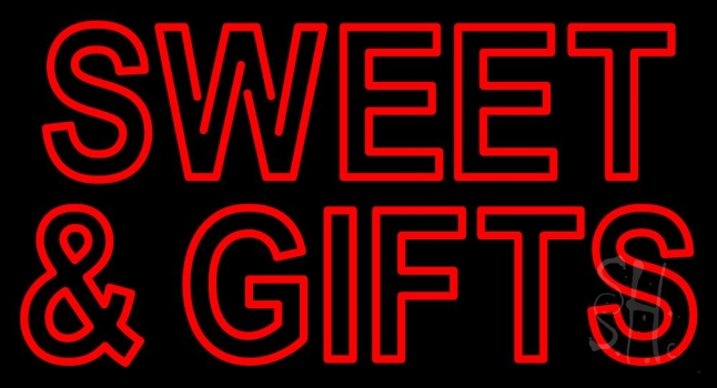 Sweets And Gifts Red Neon Sign