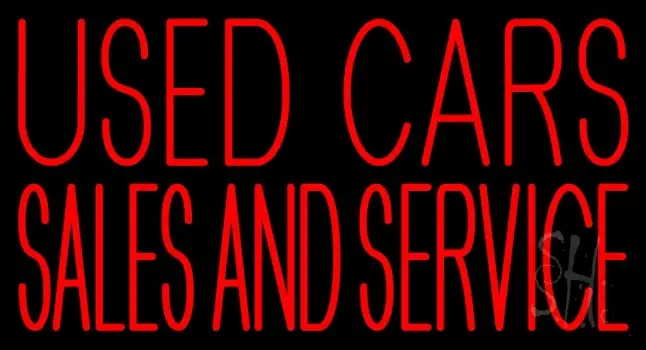 Used Cars Sales And Service Neon Sign