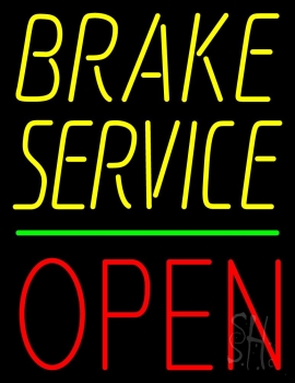 Brake Service Open Neon Sign