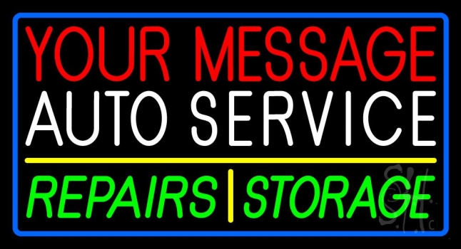 Custom Auto Service Repairs Storage 1 Neon Sign
