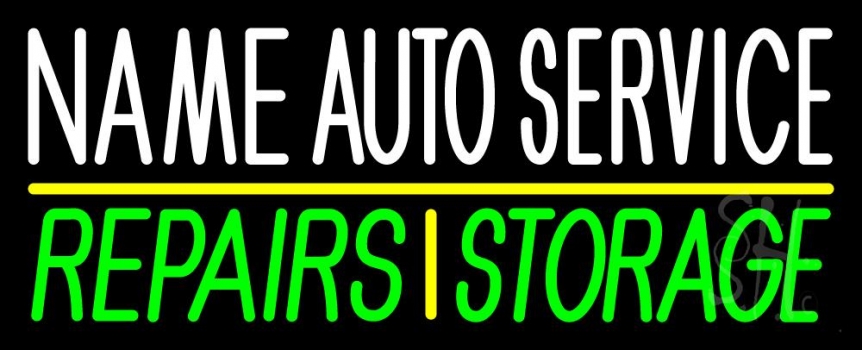 Custom Auto Service Repairs Storage 2 Neon Sign