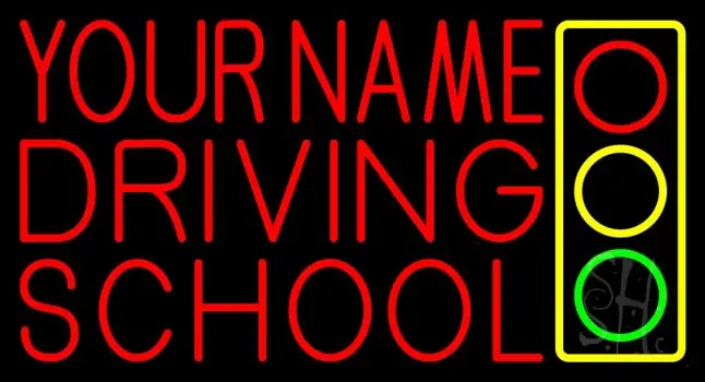 Custom Red Driving School Neon Sign