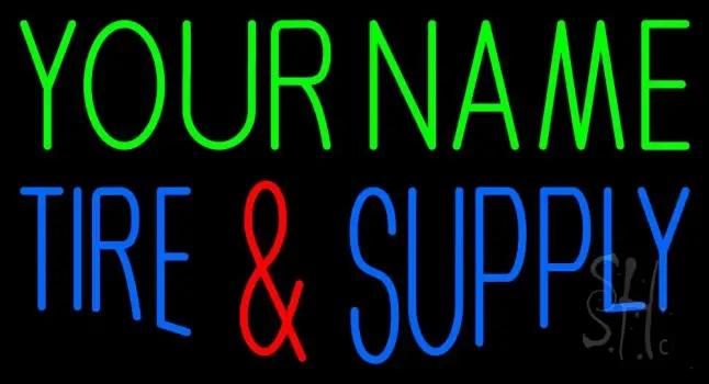 Custom Tires And Supply 1 Neon Sign