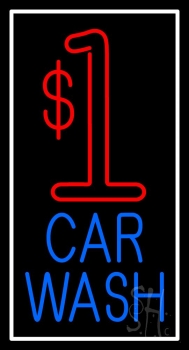 Dollar One Car Wash 1 Neon Sign