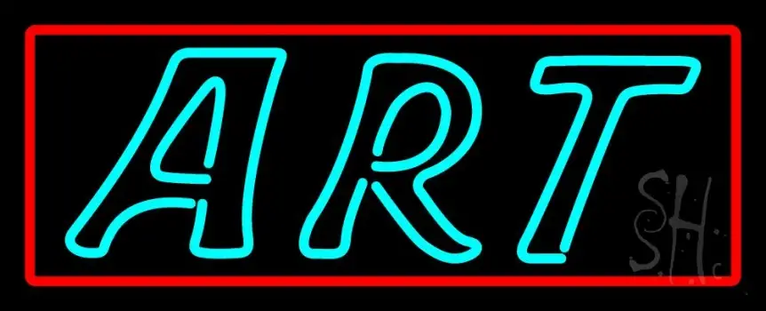 Double Stroke Art With Red Border Neon Sign