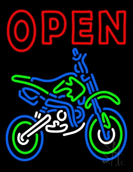 Double Stroke Red Open Bike Logo Neon Sign