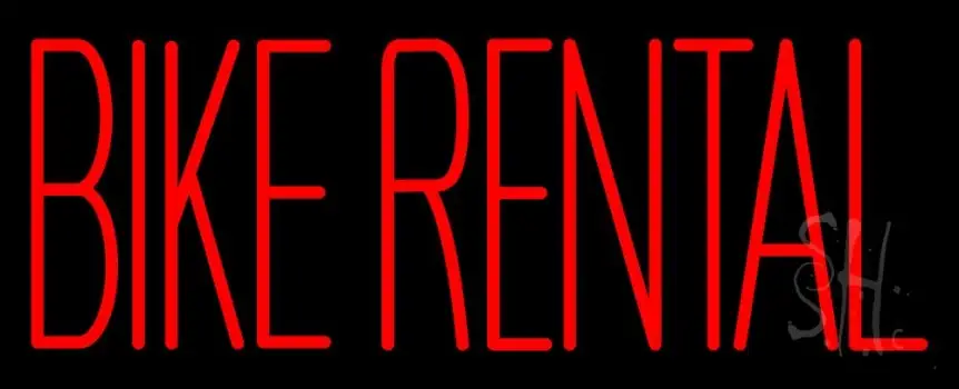 Red Bike Rental Neon Sign