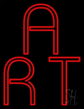 Red Double Stroke Art Neon Sign