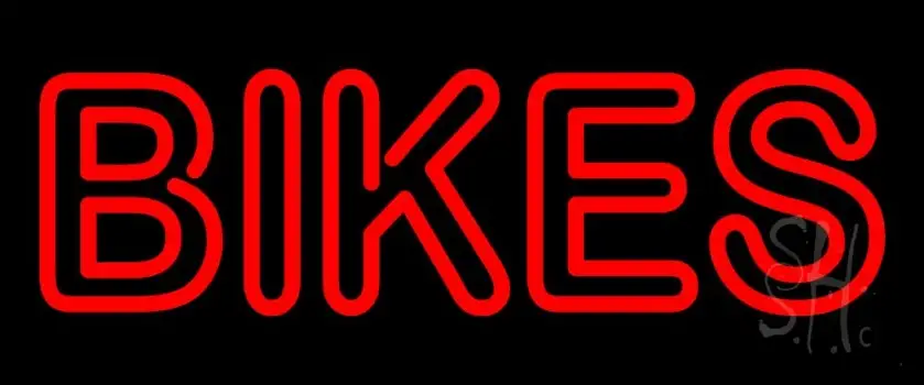 Red Double Stroke Bikes Neon Sign