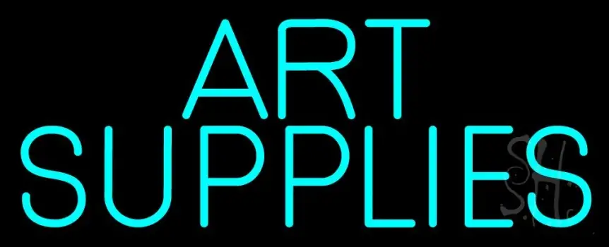 Turquoise Art Supplies Neon Sign
