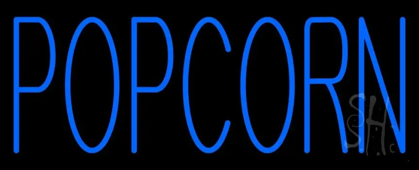 Blue Popcorn Neon Sign