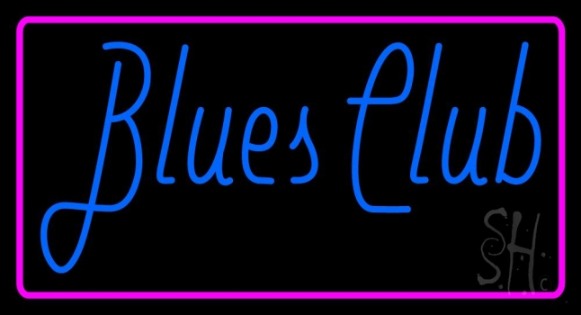 Blues Club Pink Border 1 Neon Sign