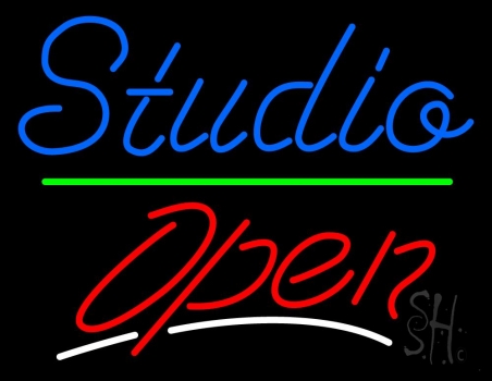 Blue Studio Red Open 1 Neon Sign